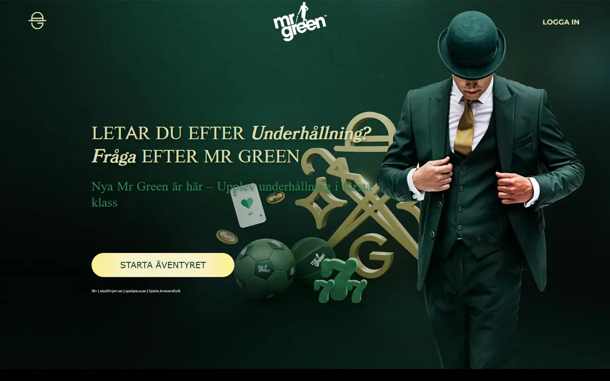Startsidan hos Mr Green