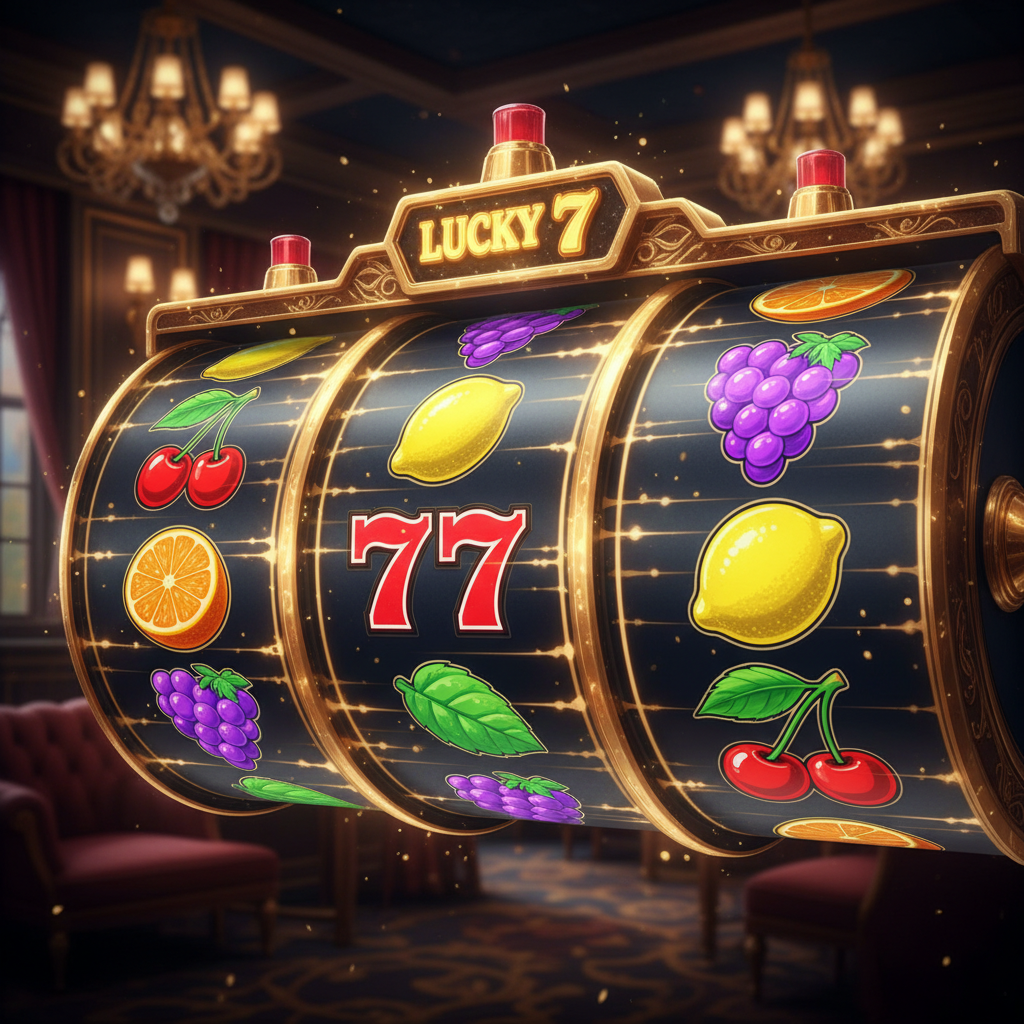 Färgglada spelautomater med lucky sevens